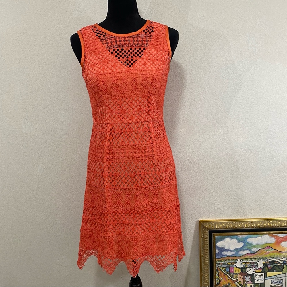 Shoshanna Pink Lace Dress Size 2 Cotton Rayon